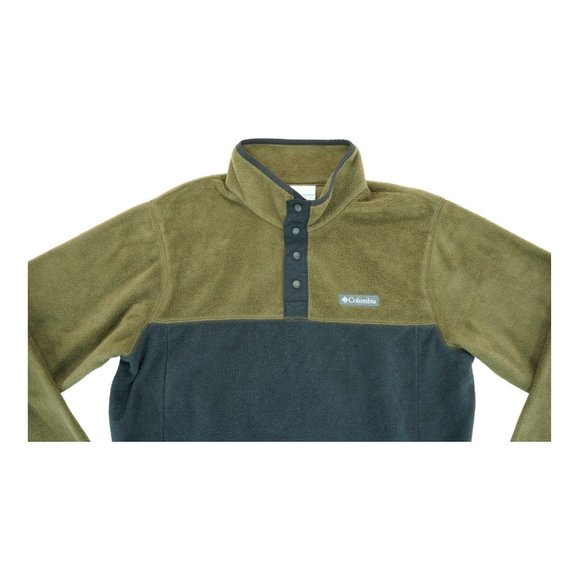 Columbia Men's Green Olive/Black Fleece 1/4 Snap Button Jacket Size Large - Picture 4 of 4